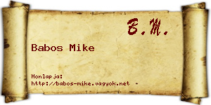Babos Mike névjegykártya
